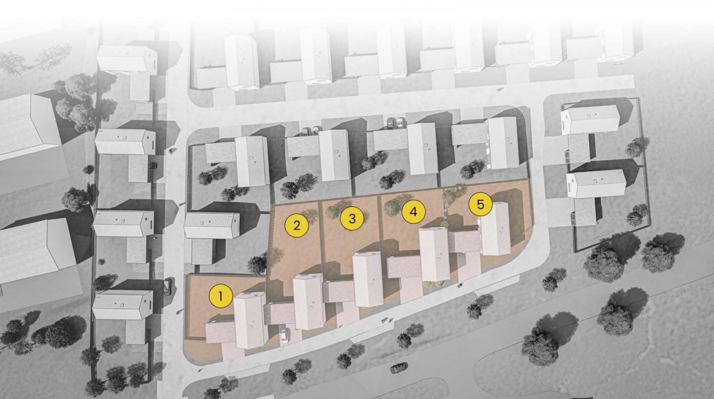 Situační rozmístění rodinných domů Na Hlíně